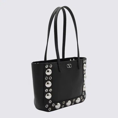 Valentino Black Leather Nellcote Totes