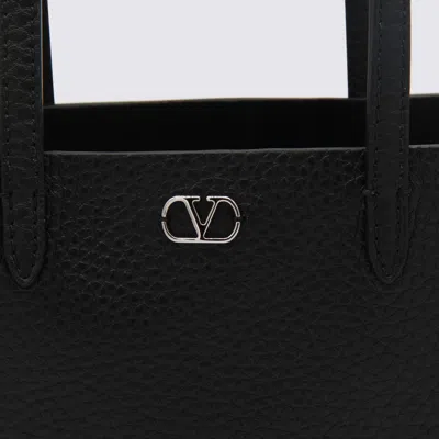 Valentino Black Leather Nellcote Totes