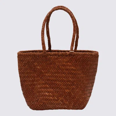 Dragon Diffusion Dark Orange Leather Grace Small Tote