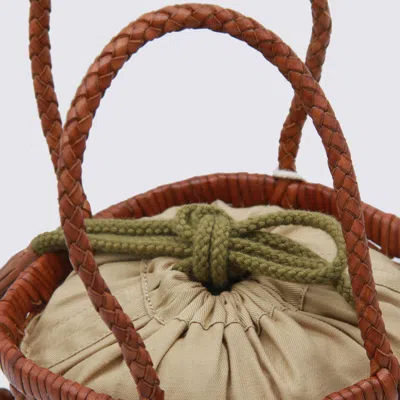 Dragon Diffusion Woven Bucket Bag Crossbody Strap In Brown