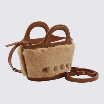 Marni Structured Micro Handbag With Plush Texture In Brown