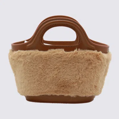Marni Structured Micro Handbag With Plush Texture In Brown