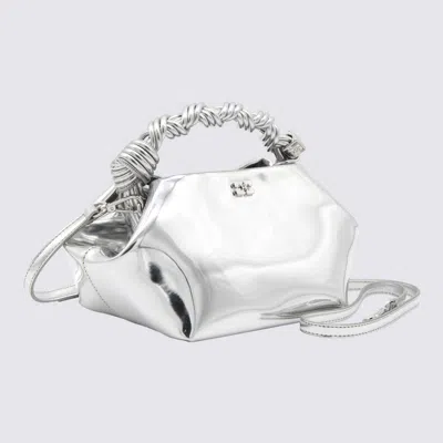 Ganni Silver Leather Small Bou Top Handle Bag