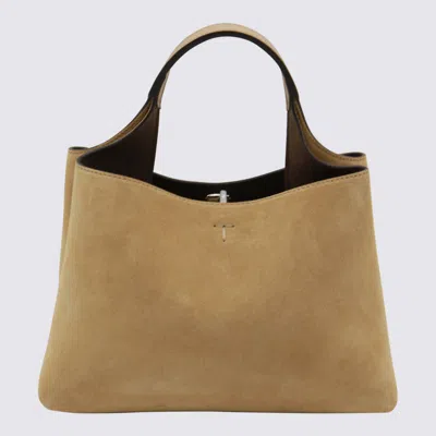 Tod's Cream Leather Top Handle Bag In Brown