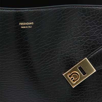 Ferragamo Maxi Grain Bicolor Structured Shoulder Bag