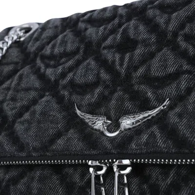 Zadig & Voltaire Rock Ii Diamond Quilted Monogram Denim Crossbody Bag