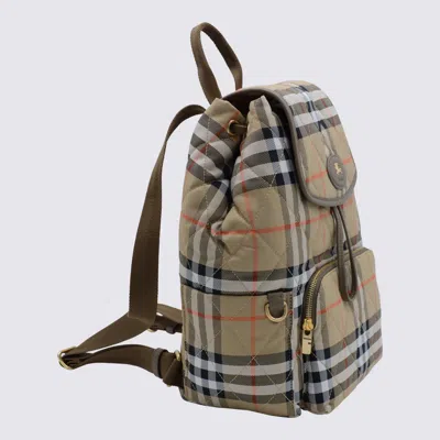 Burberry Beige Horseshoe Backpack In Multi