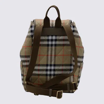 Burberry Beige Horseshoe Backpack In Multi