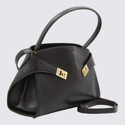 Ferragamo Dark Brown Hug Soft Bicolor Shoulder Bag In Black