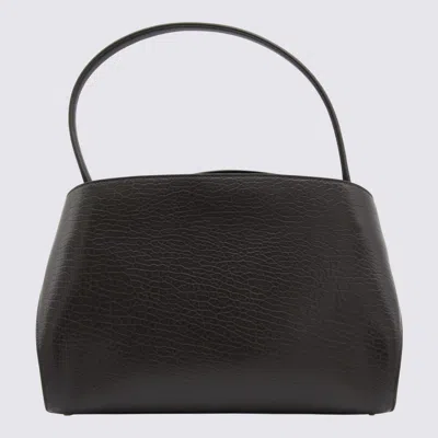 Ferragamo Dark Brown Hug Soft Bicolor Shoulder Bag In Black
