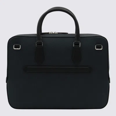 Montblanc Dark Blue Leather Top Handle Bag