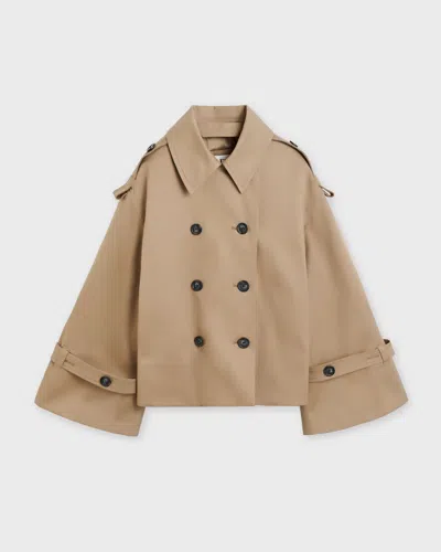 By Malene Birger Alisandra Cropped Organic Cotton Trench Coat In Fosil