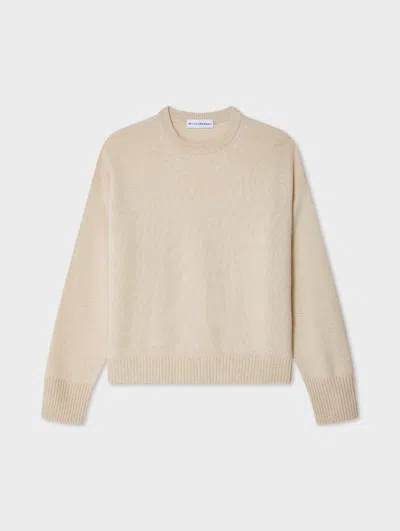 White & Warren Cashmere Drop Shoulder Crewneck Top In Natural Heather In Neutral