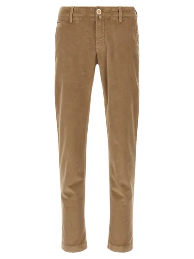 Jacob Cohen Corduroy Trousers With Pockets And Loops In Brown