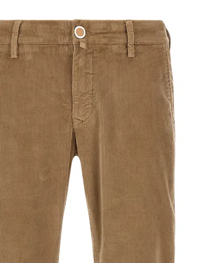 Jacob Cohen Corduroy Trousers With Pockets And Loops In Brown