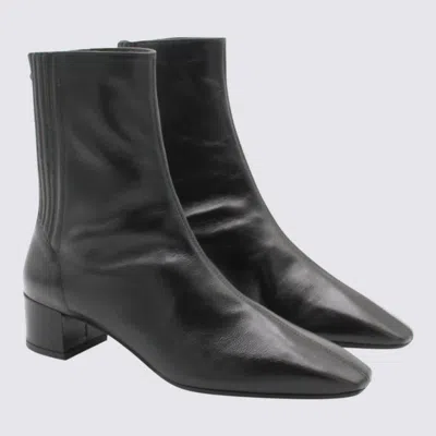 Aquazzura Block Heel Ankle Boots With Pointed Toe In Black