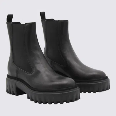 Hogan Boots Blacks And Greys In Black