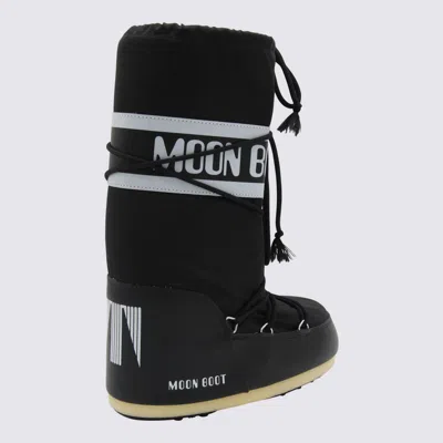 Moon Boot Icon Shell And Faux Leather Snow Boots In Black