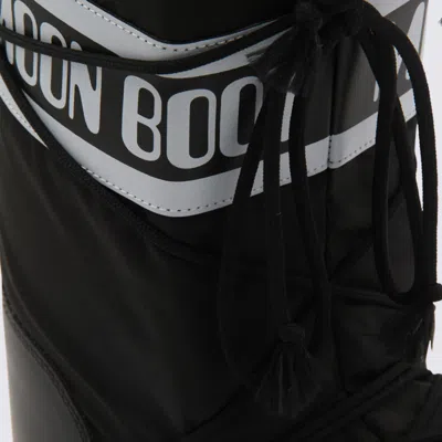 Moon Boot Icon Shell And Faux Leather Snow Boots In Black
