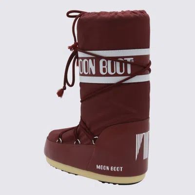 Moon Boot Burgundy Nylon And Synthetic Leather Icon Boots In Burgundy