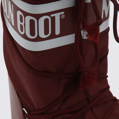 Moon Boot Burgundy Nylon And Synthetic Leather Icon Boots In Burgundy
