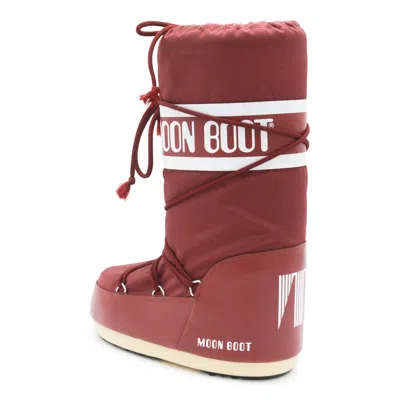 Moon Boot Burgundy Nylon And Synthetic Leather Icon Boots In Burgundy