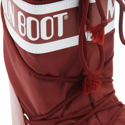 Moon Boot Burgundy Nylon And Synthetic Leather Icon Boots In Burgundy