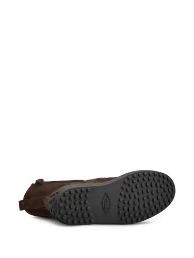 Tod's Winter Driver Sole High Lace Up Boots Shoes In Brown