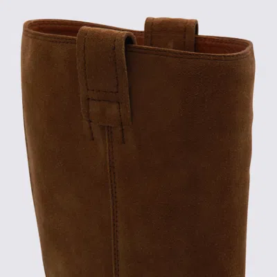 Hogan Platform Zip-fastening Knee-high Boots In Brown