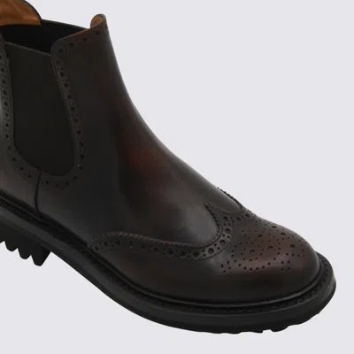 Church's Chunky Sole Ankle Boots With Brogue Detailing In Black
