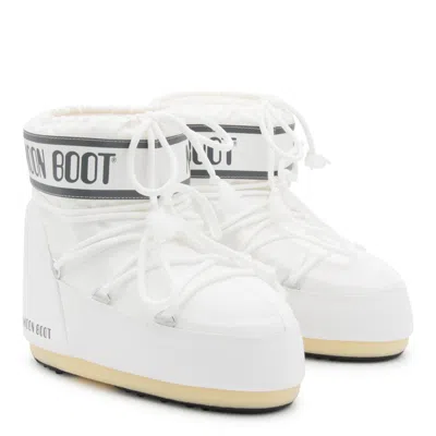 Moon Boot Mb Icon Low Glitter Woman Ankle Boots Pink Size 8-9.5 Plastic In White