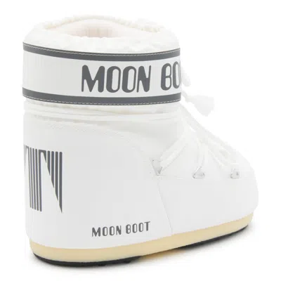 Moon Boot Mb Icon Low Glitter Woman Ankle Boots Pink Size 8-9.5 Plastic In White