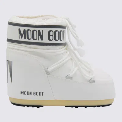 Moon Boot Mb Icon Low Glitter Woman Ankle Boots Pink Size 8-9.5 Plastic In White