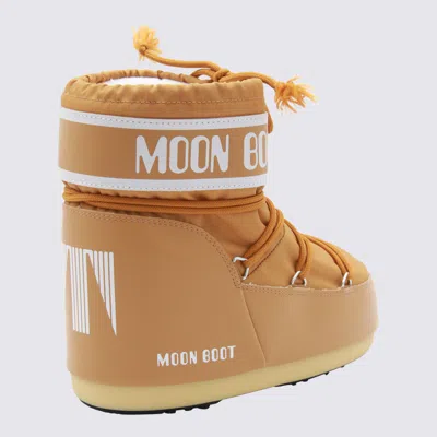 Moon Boot Mb Icon Low Glitter Woman Ankle Boots Pink Size 8-9.5 Plastic In Brown