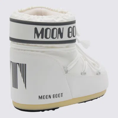 Moon Boot Mb Icon Low Glitter Woman Ankle Boots Pink Size 8-9.5 Plastic In White