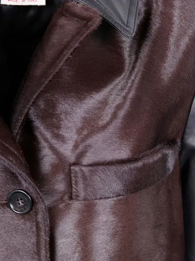 Marni Calfskin Long Sleeve Jacket Pockets In Burgundy