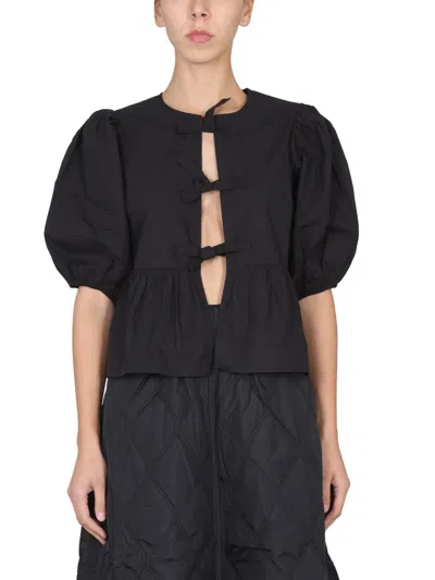 Ganni Women Camicia In Popeline In Black