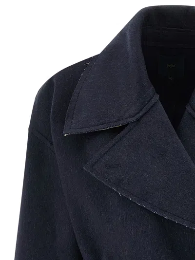 Maison Jejia Cashmere Wool Coat Coats And Trench Coats Blue In Blue