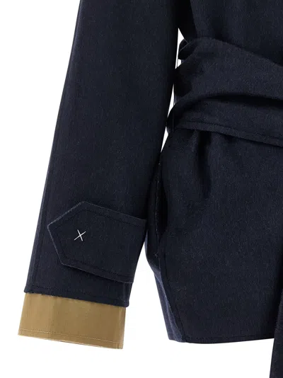 Maison Jejia Cashmere Wool Coat Coats And Trench Coats Blue In Blue