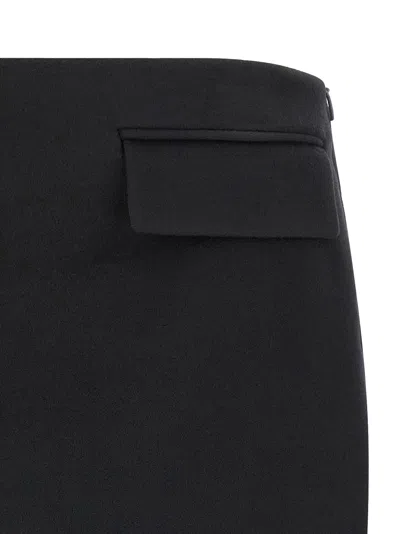 Ferragamo Cashmere Wool Skirt With Pockets And Darts In Black