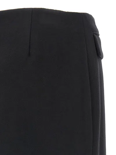 Ferragamo Cashmere Wool Skirt With Pockets And Darts In Black