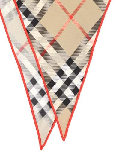 Burberry Check Silk Scarf Scarves And Foulards Multicolor In Multi