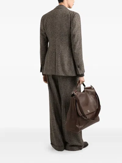 Dolce & Gabbana Single-breasted Felted Jacket In Brown