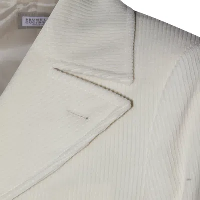 Brunello Cucinelli Cashmere Velvet Coat In Neutral