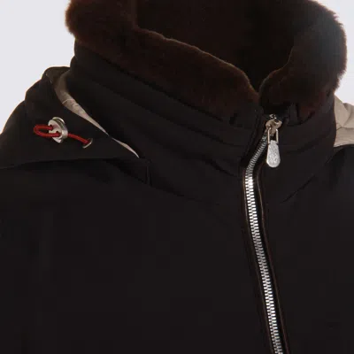 Brunello Cucinelli Sleeveless Hooded Down Jacket Side Zip Pockets In Black