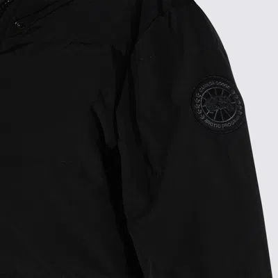Canada Goose Long Hooded Down Jacket With Adjustable Cuffs In Black