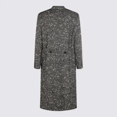 Dolce & Gabbana Herringbone Coat In Gray