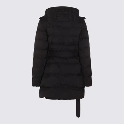 Burberry Double-breasted Kent Long Puffer Coat With Belt In Black