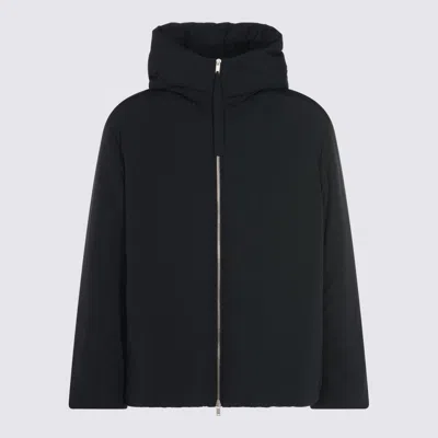 Jil Sander Insulated Hooded Long Sleeve Outerwear In Black