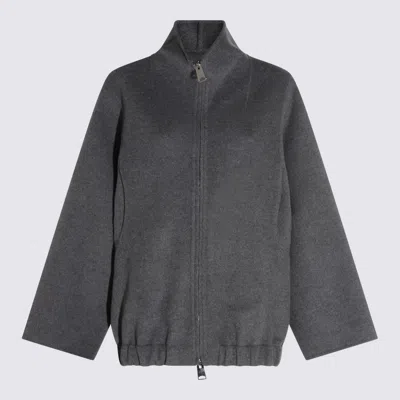 Khaite Coats Blacks And Greys In Gray